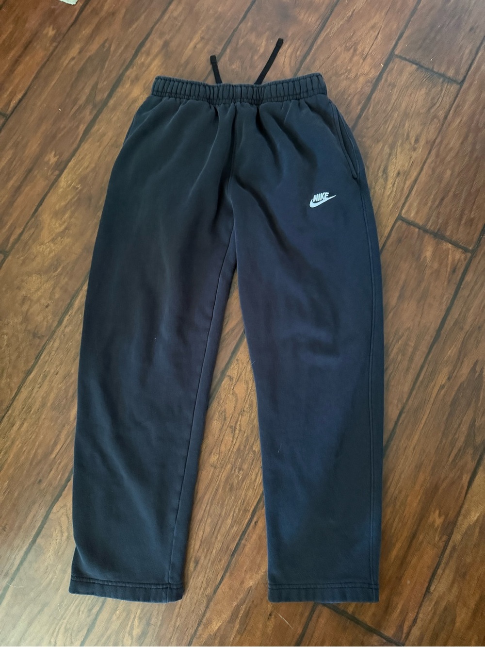 Nike Black Men's Jogger Sweatpants with White Swoosh